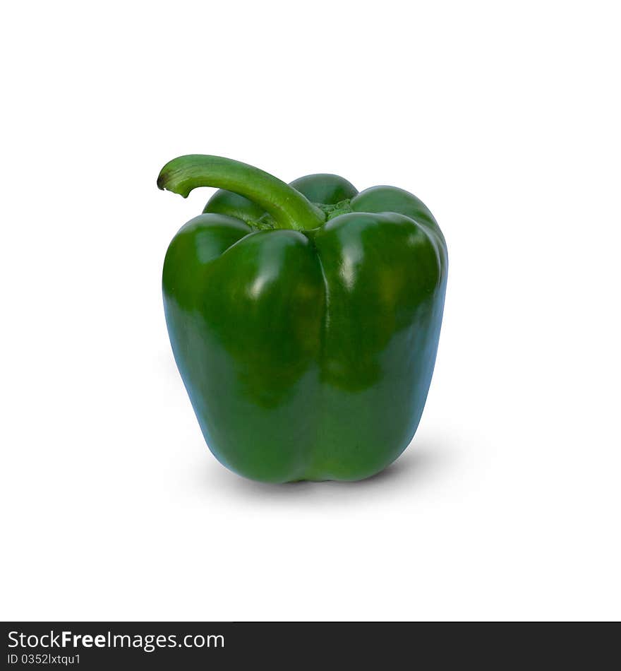 Green pepper isolated on white background, clipping path included. Green pepper isolated on white background, clipping path included