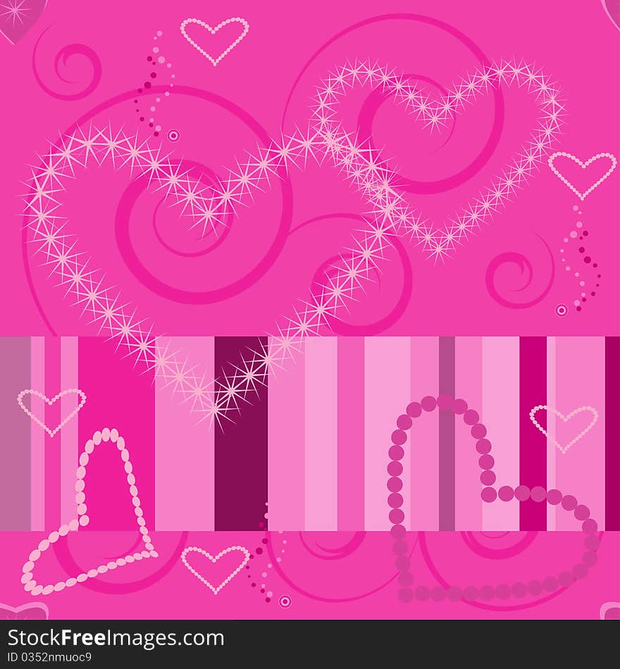 Repeated valentines seamless pattern on pink background. Repeated valentines seamless pattern on pink background