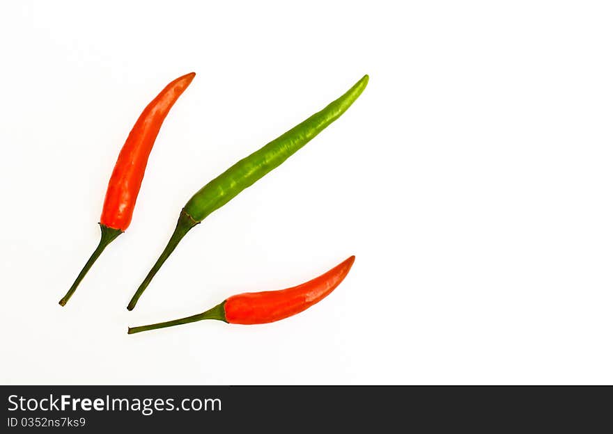 Red hot chili isolated on a white background