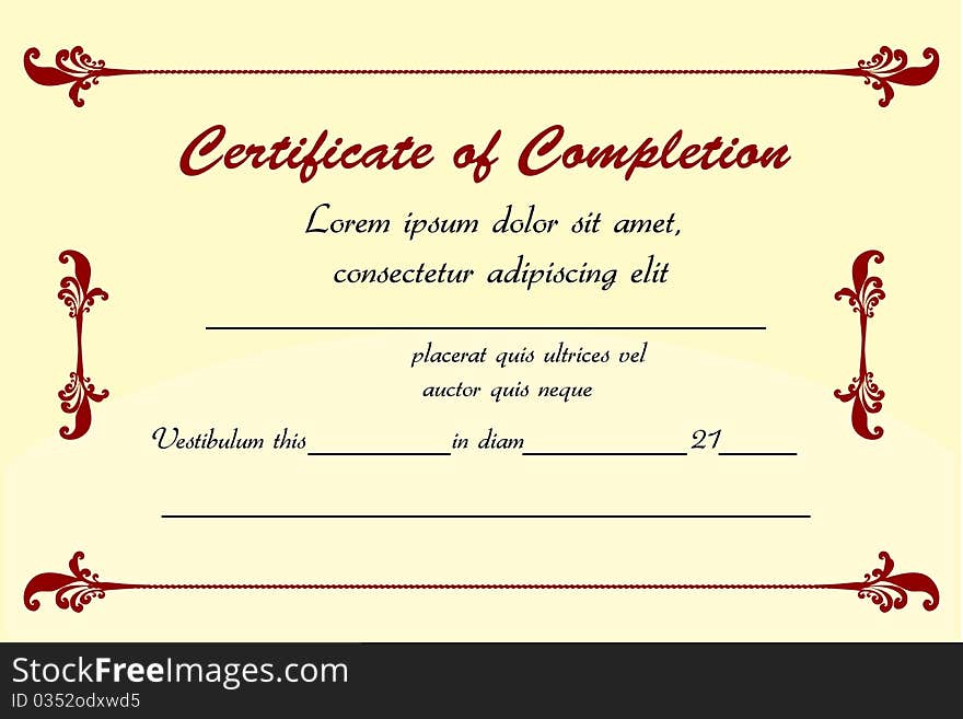 Illustration of education certificate on white background