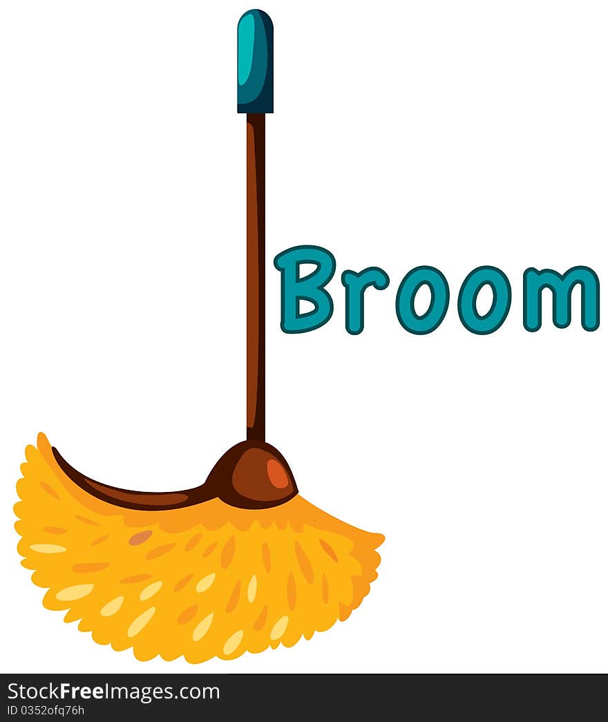 Illustration of isolated letter of broom on white background