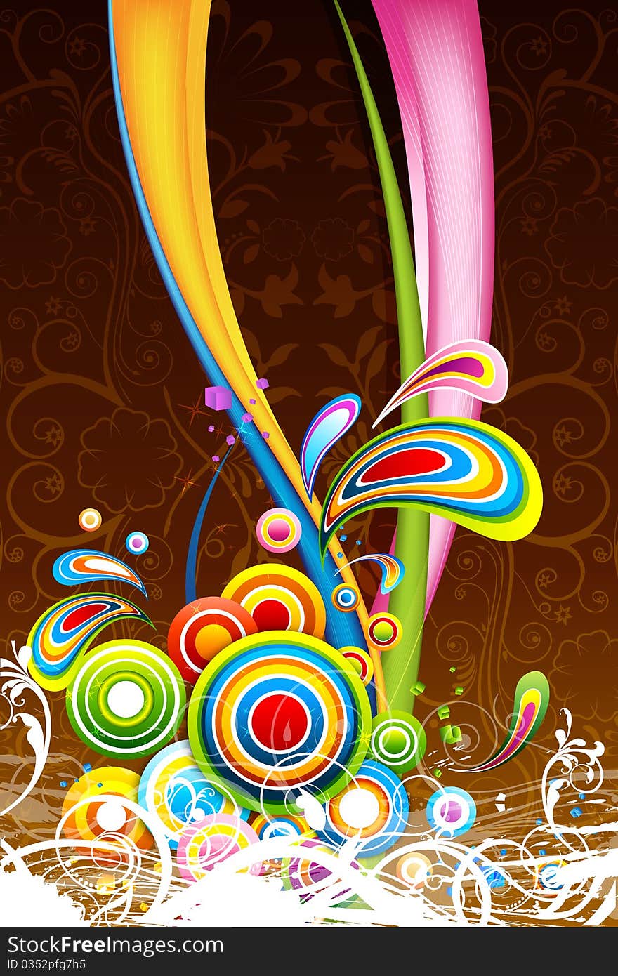 Illustration of floral colorful background