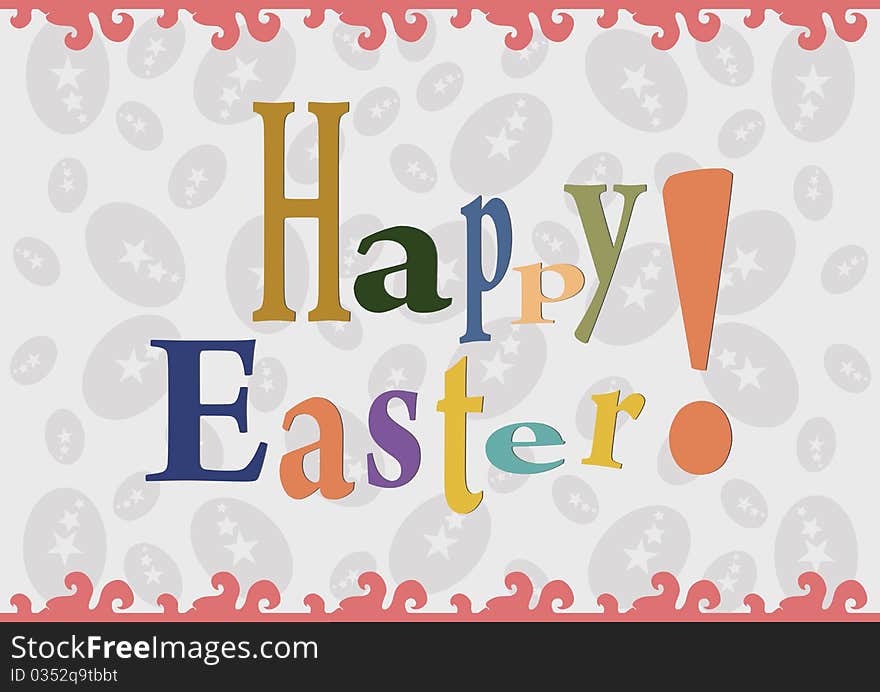 Easter greetings card with happy easter text