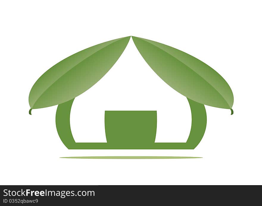 Eco house concept - illustration isolated on white