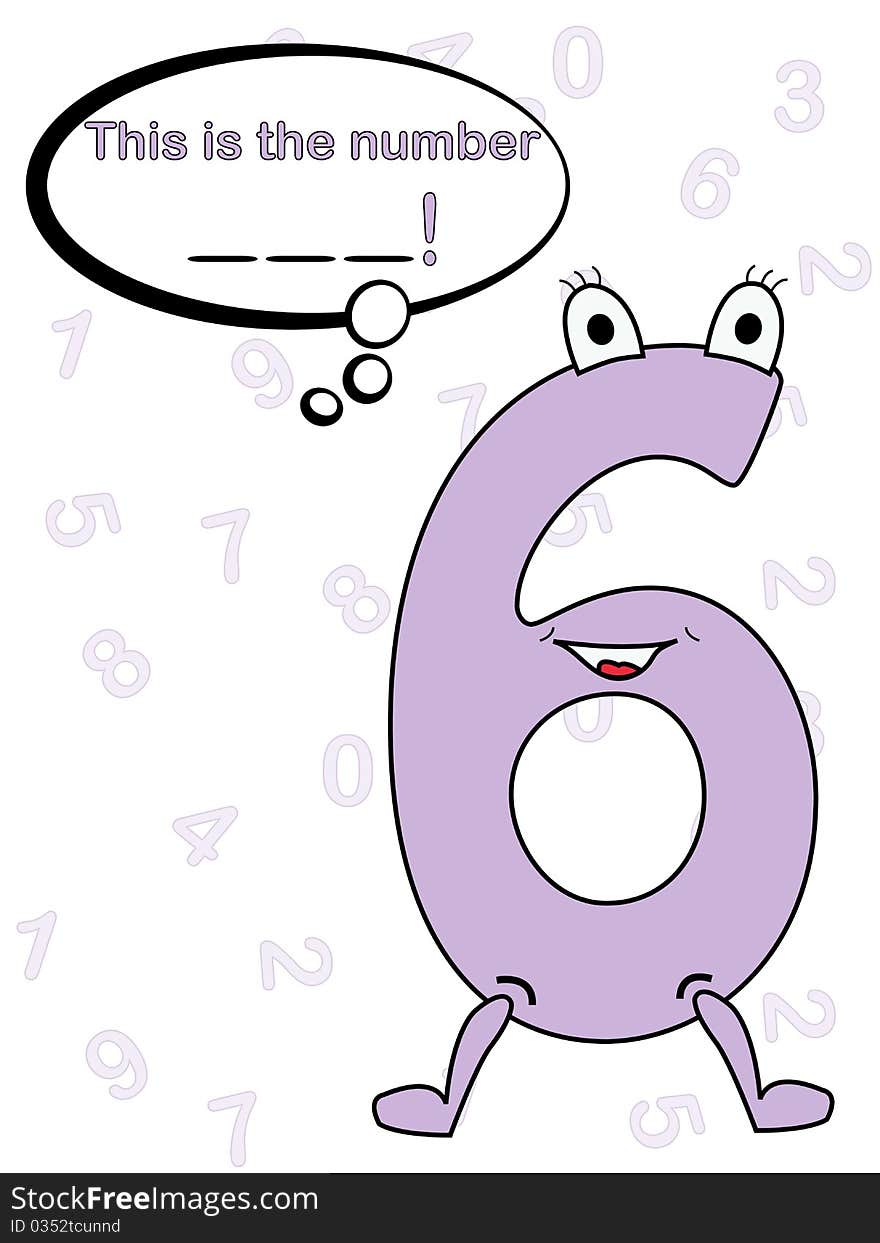 Number cartoon with speech bubble. Number cartoon with speech bubble.