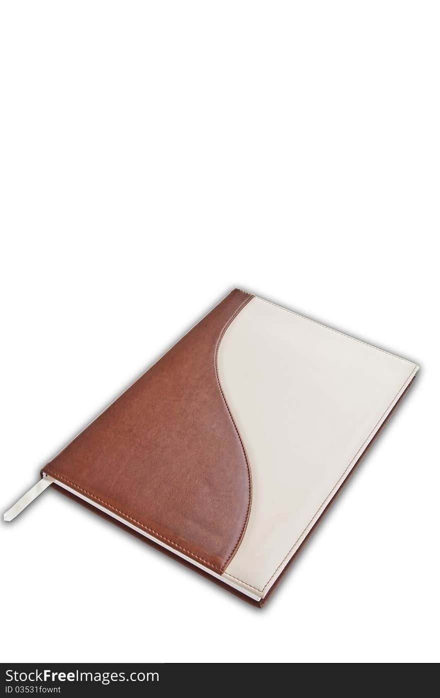 Brown Color Notebook As White Background