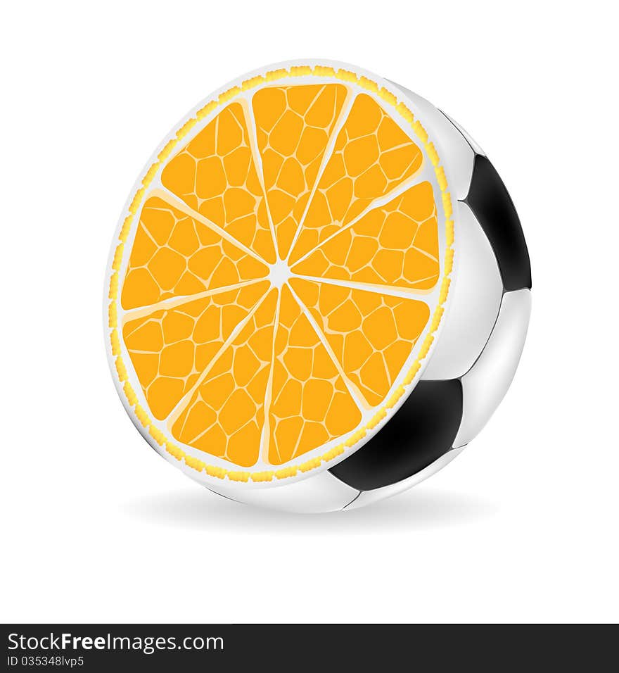 Orange ball isolated over white illustration. Orange ball isolated over white illustration