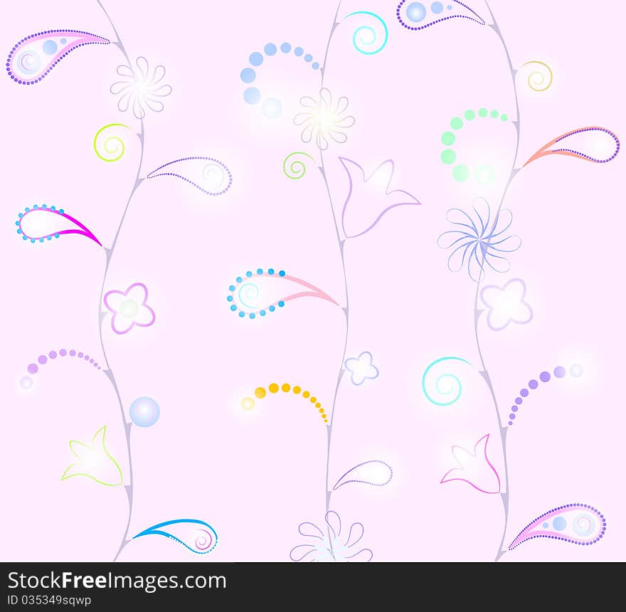 Flower and design elements background. Flower and design elements background