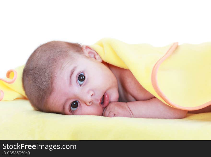 Cute baby, looking after bath