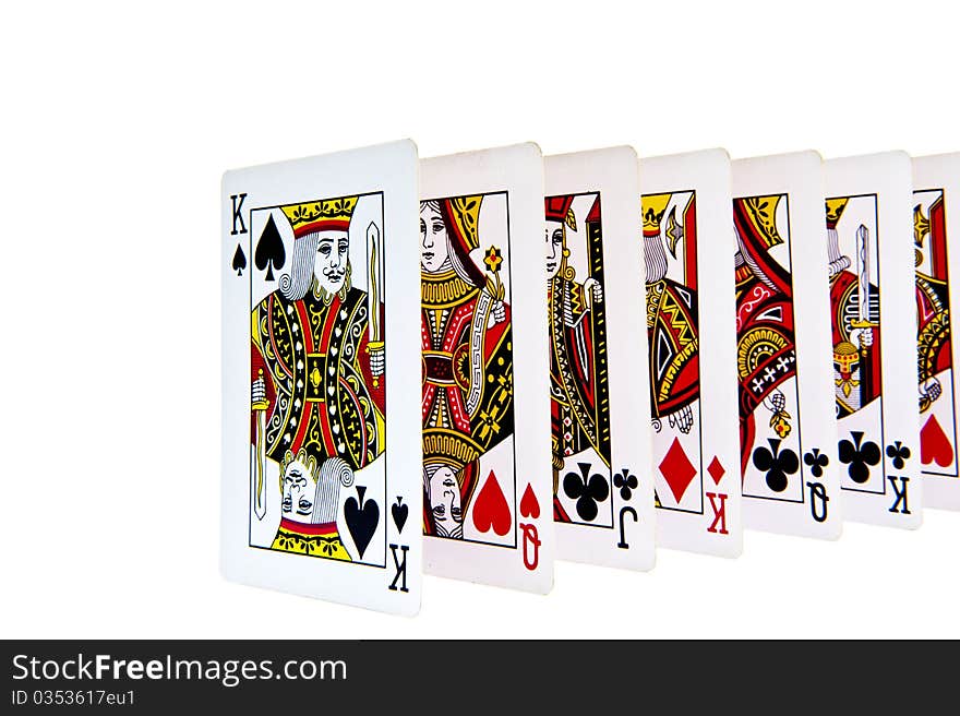 Playing card on white for use as background. Playing card on white for use as background