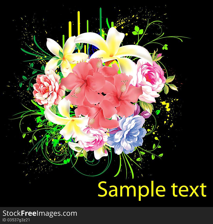 Abstract floral background with flowers