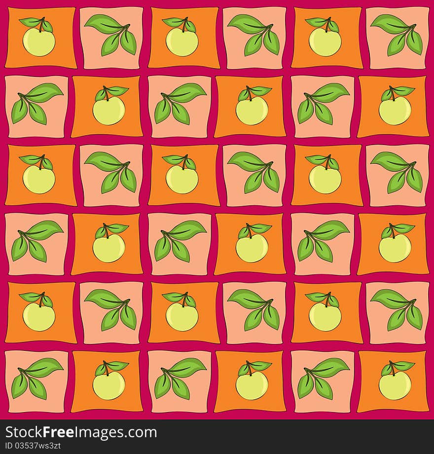 Apple seamless. Checkered seamless natural background