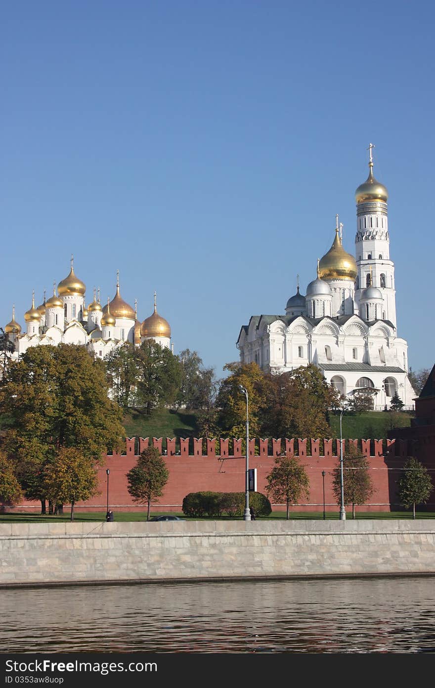 Cupolas Of The Moscow Kremlin.