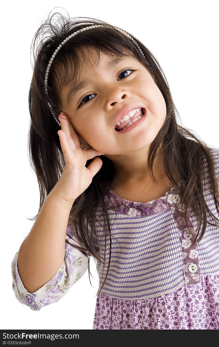 Portrait of a cute little girl, isolated on white background. Portrait of a cute little girl, isolated on white background