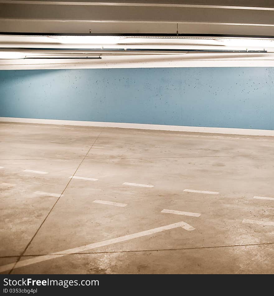 Empty parking area, can be used as background