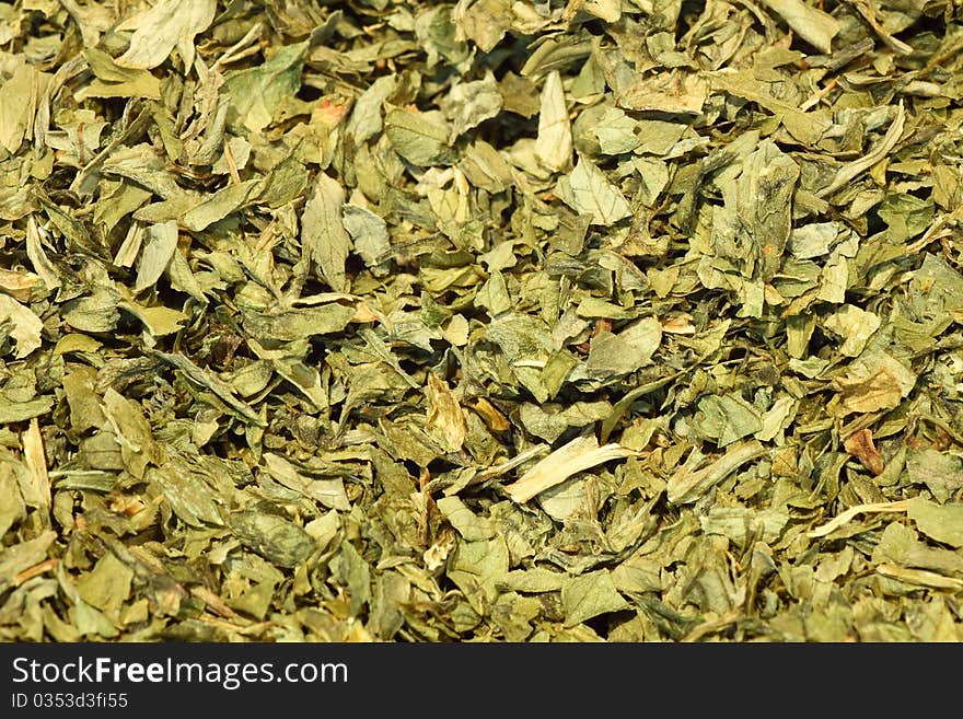 Macro of Dried Parsley leaves