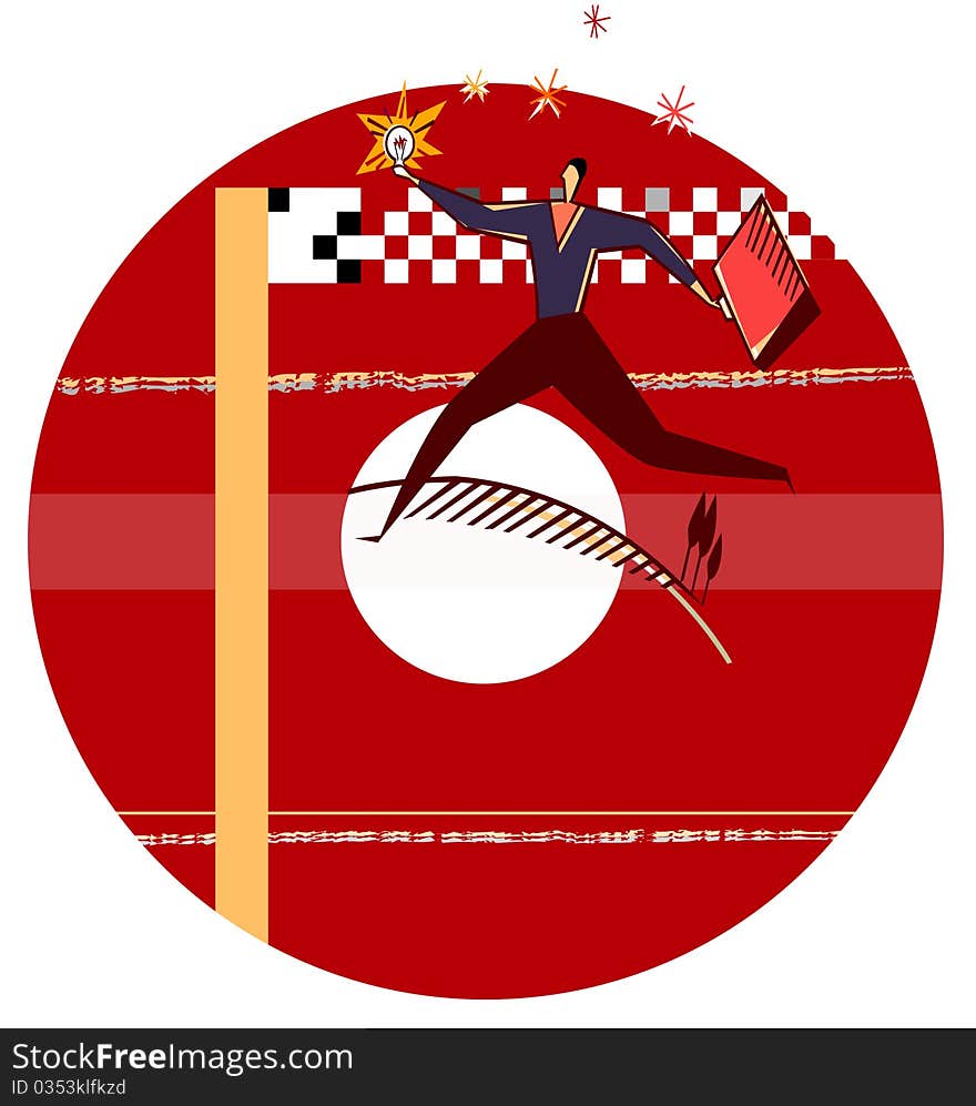 Illustration red circle over dvd