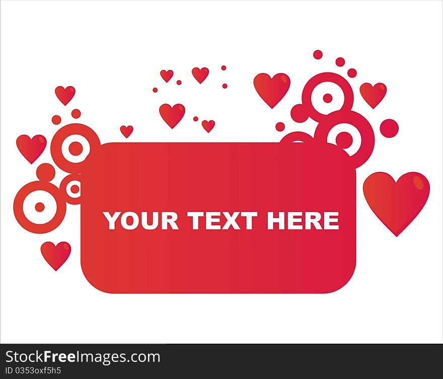 Glossy red frame with hearts. Glossy red frame with hearts