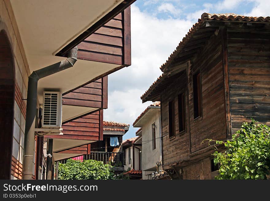 Street in the ancient city of Nesebr (Bulgaria)