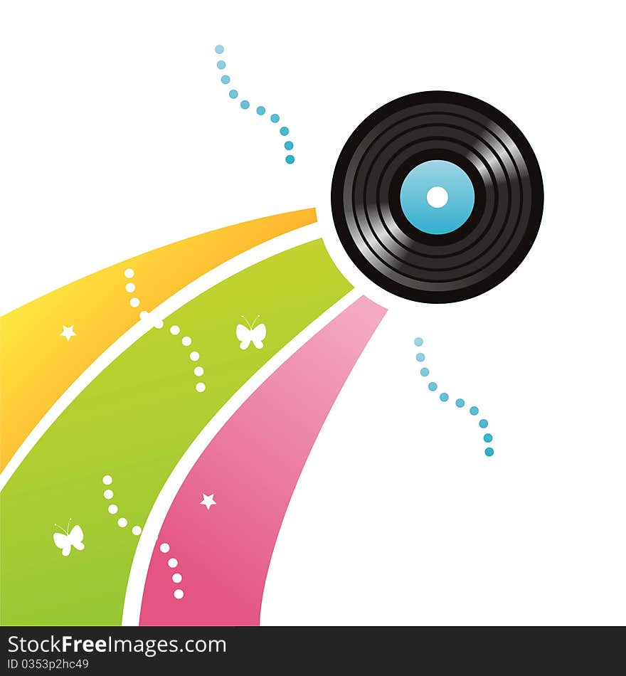 Colorful vinyl record background