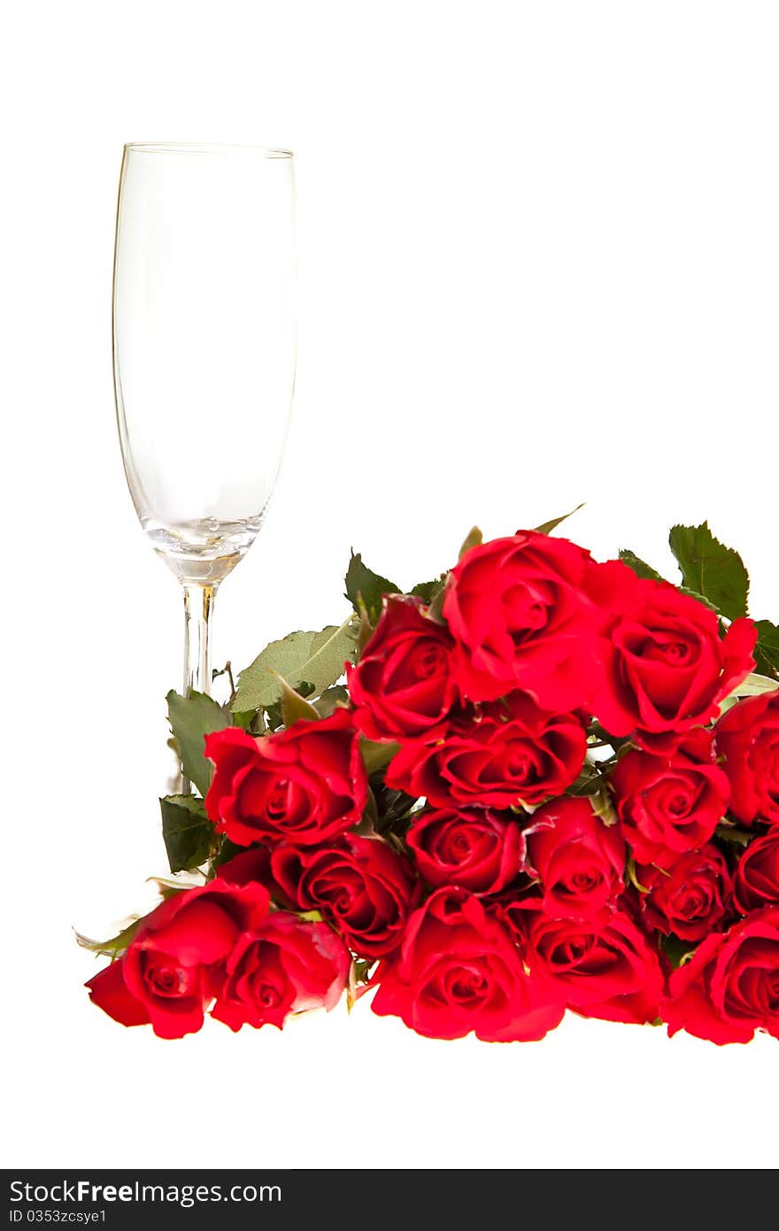 Red roses on white isolated background valentine's day