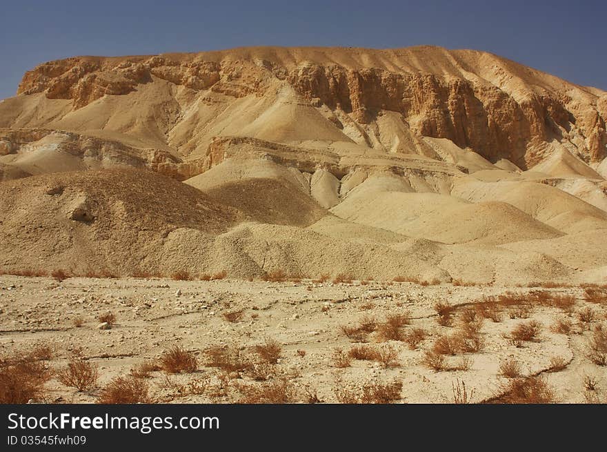 View of a desert mountains in the Negev desert, Israel