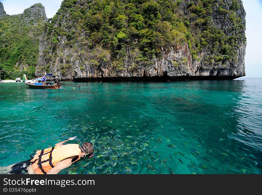 Snorkeling At Beautiful Sea