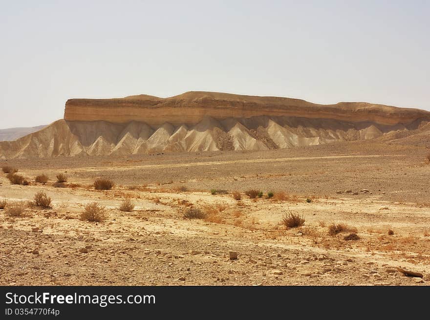 View of a desert mountains in the Negev desert, Israel