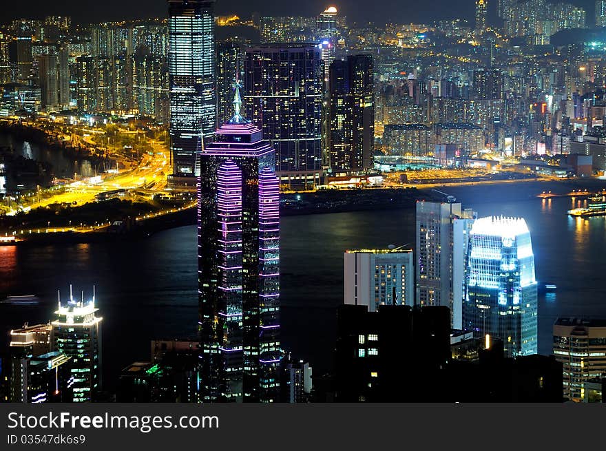 Hong Kong island, photo taken from Victoria Harbor