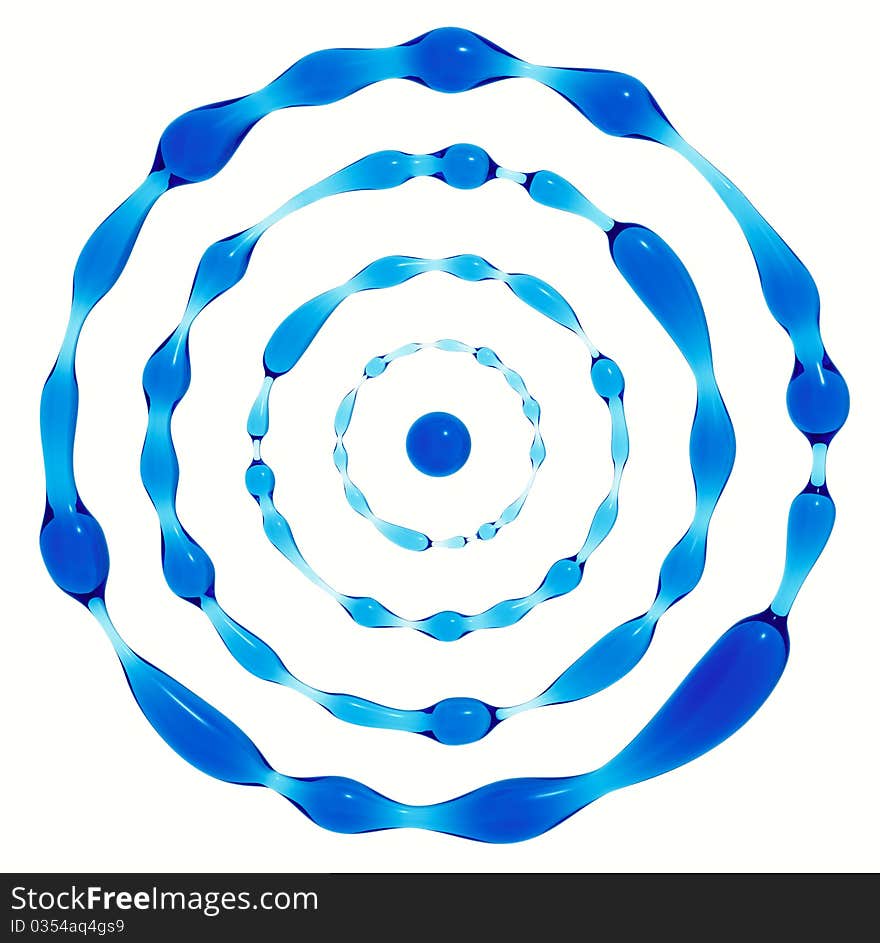 Water rings isolated on white background. 3d render