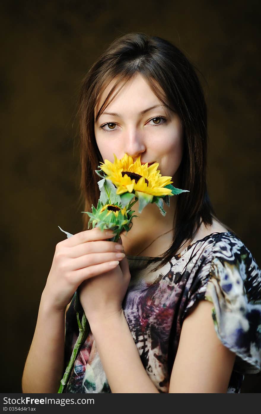 Woman With Sunflower