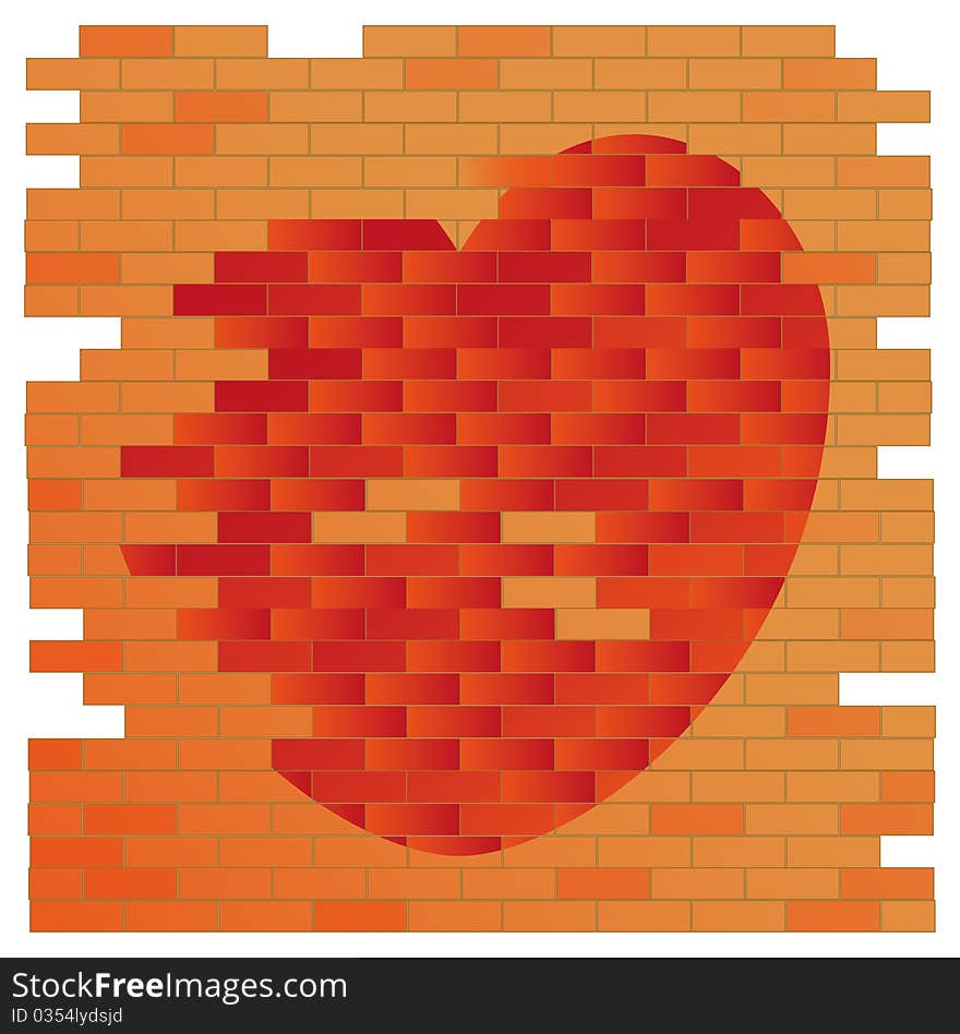 Brick Wall And Heart