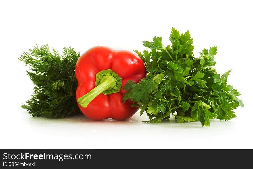 Bulgarian pepper, dill, parsley