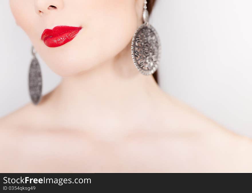 Close-up shot of a part of woman's face. Close-up shot of a part of woman's face