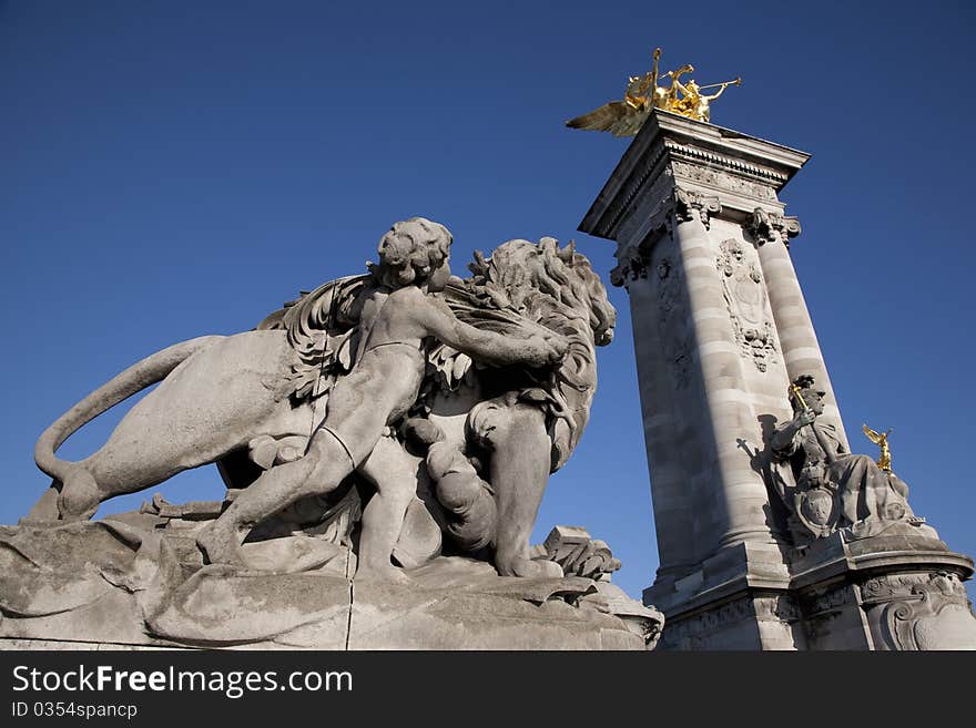 Entrance to Alexandre III Bridge, Paris