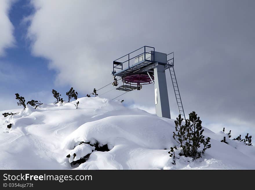 Ski Lift at the Region Arlberg in Vorarlberg. Austria