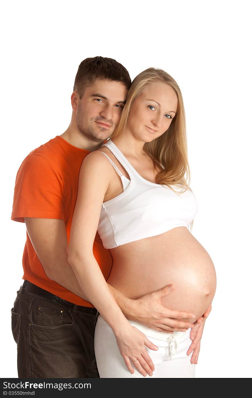 Beautiful Man And  Woman Pregnant Couple