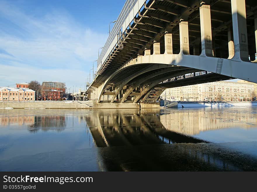 Moscow River, Andreyevsky Bridge and promenade