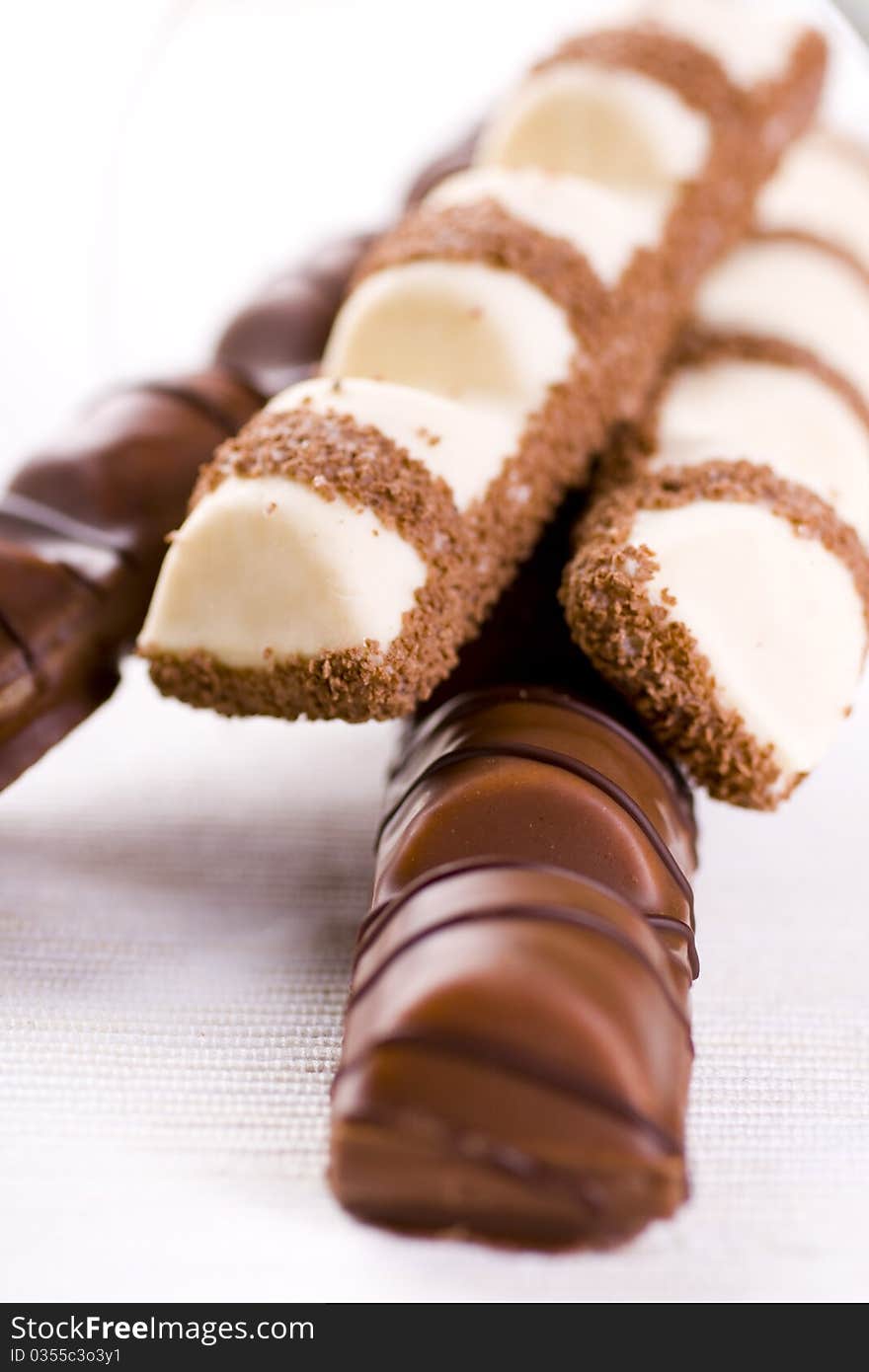 Long Chocolate isolated on a white