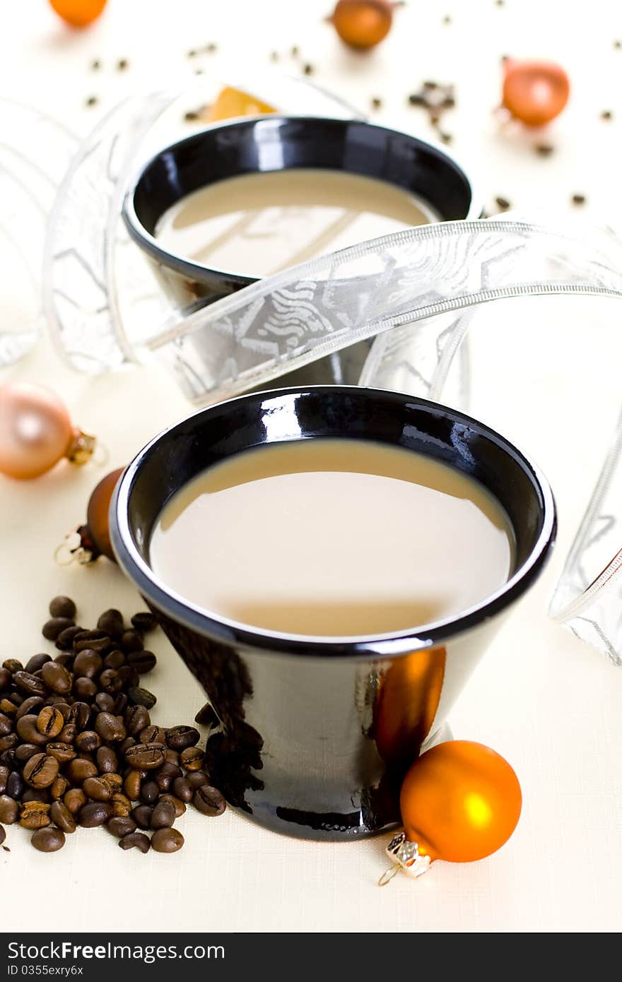 Cap of coffee on white background