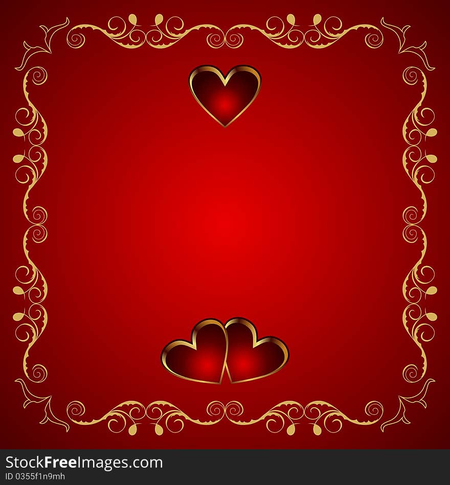 Valentine greeting card with heart