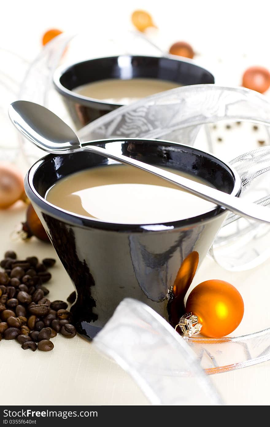 Cap of coffee on white background