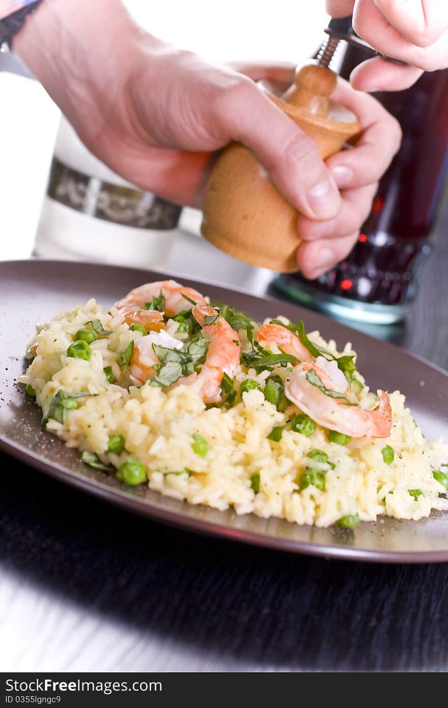 Risotto with seafood