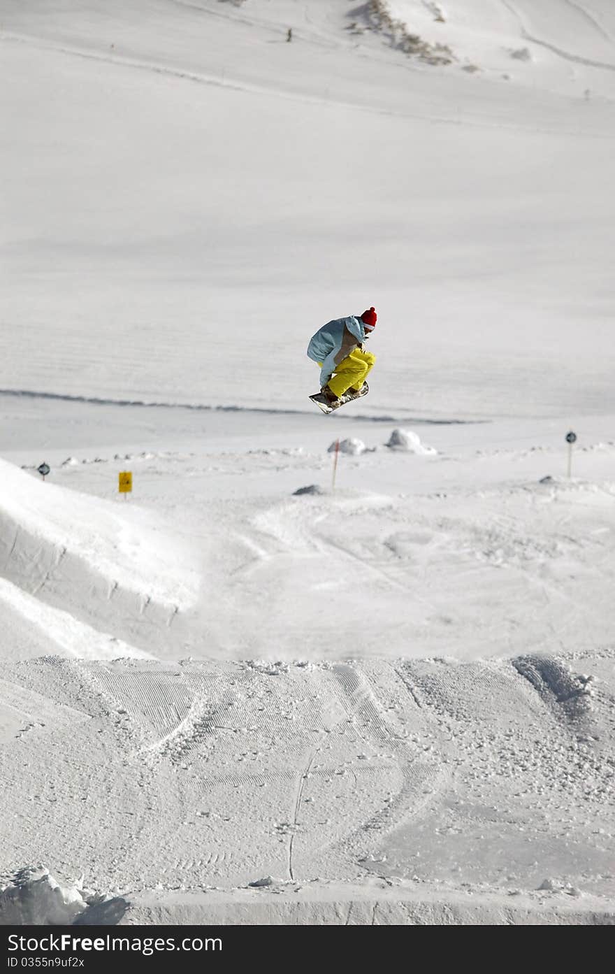 Snowboarder Jumping High