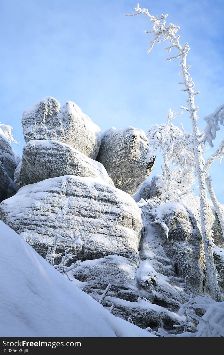 Table Mountain  in Poland - one of the oldest mountains in Europe. Formations caused by karst phenomena.