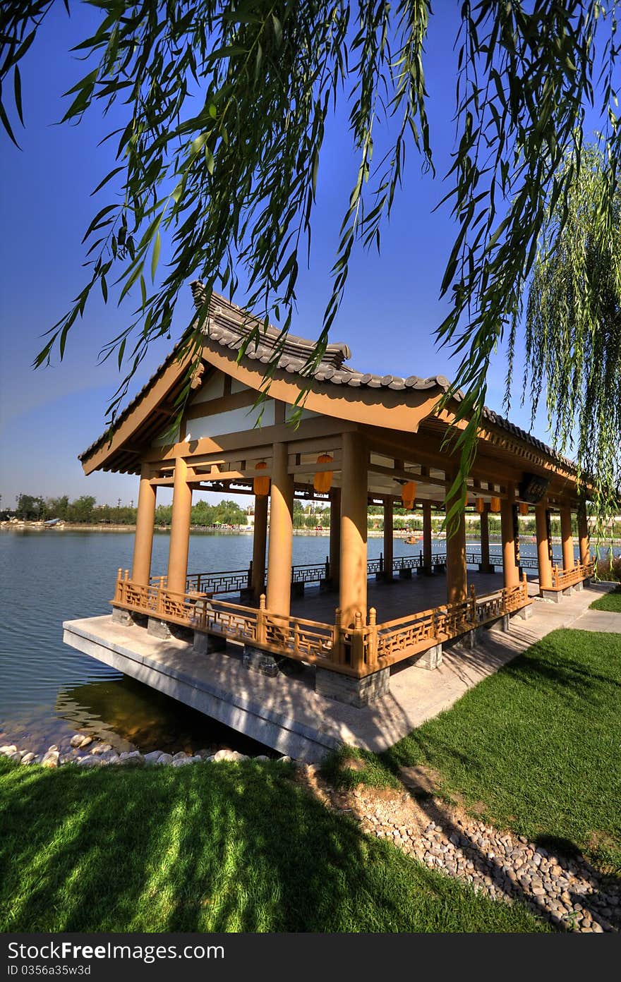 A Pavilion in Qujiang Pool Relic Park