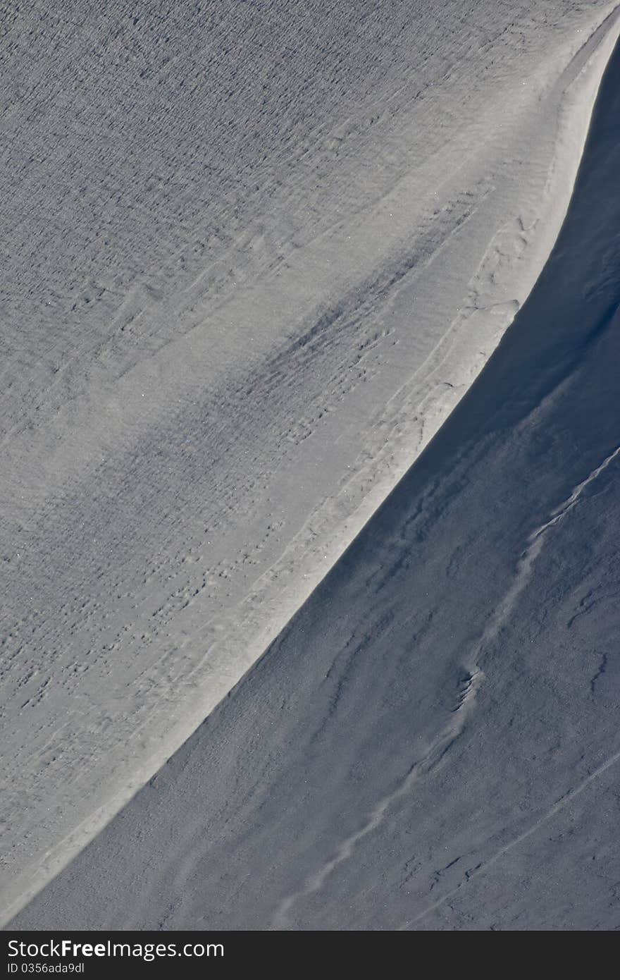 Slope of the glacier in Caucasus mountains