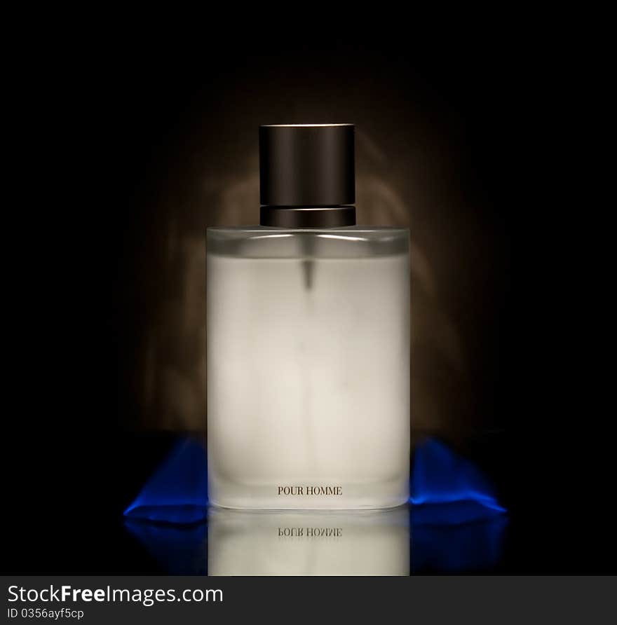 Bottle of parfume in fire