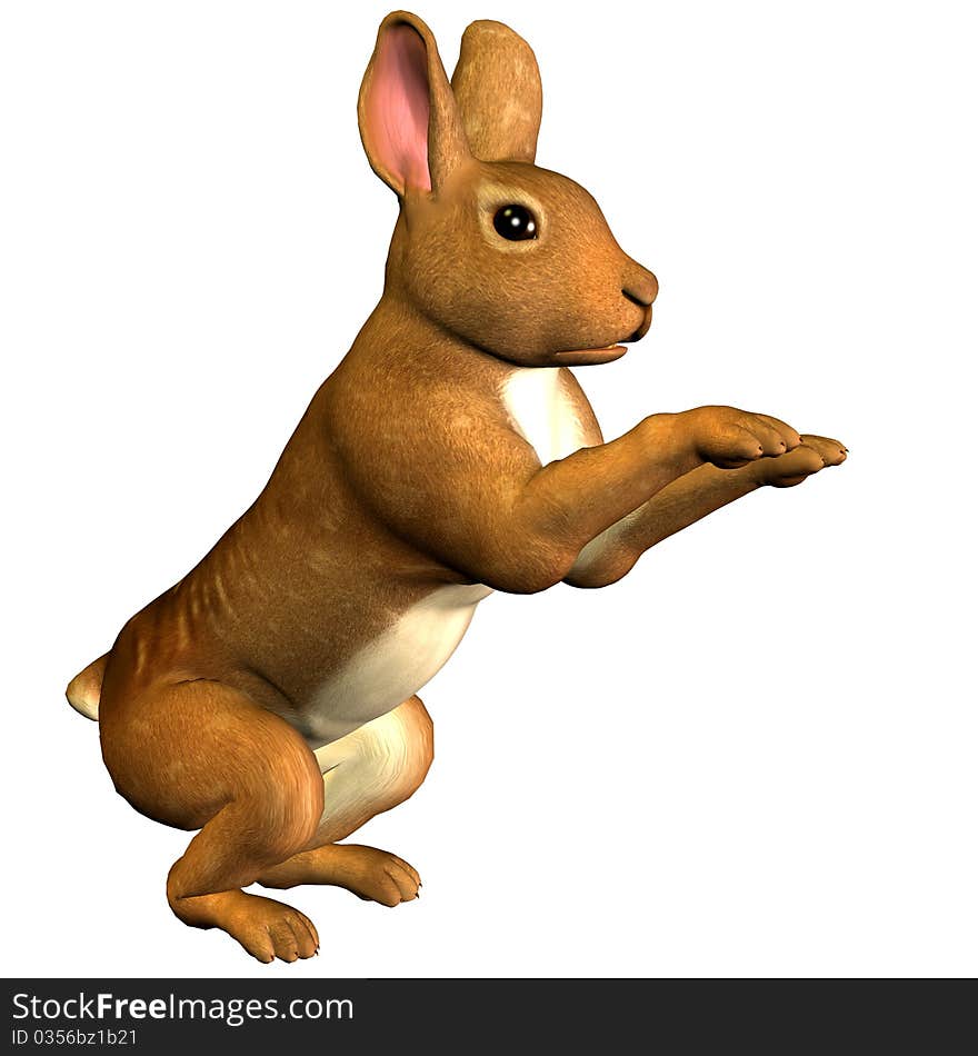 3d rendering an Easter Bunny in males pose as an illustration. 3d rendering an Easter Bunny in males pose as an illustration