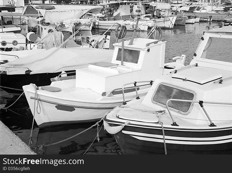 Greek boats in Aegina island